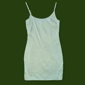 Oh Polly Mint Green Satin Bodycon Mini Dress Adjustable Straps Size 4